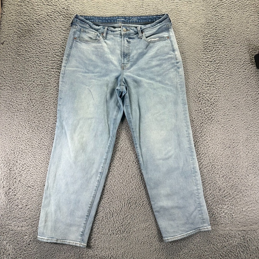 Old Navy O.G. Jeans Womens 14 Blue Cotton Denim Straight Leg Workwear Stretch